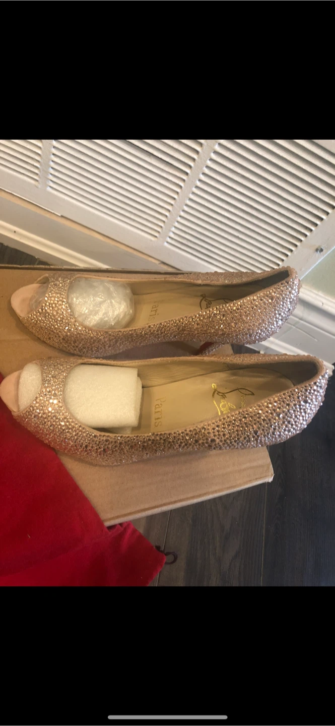 Christian Louboutin Crystal Peep-Toe Heels size 8 or 8.5 - photo 4