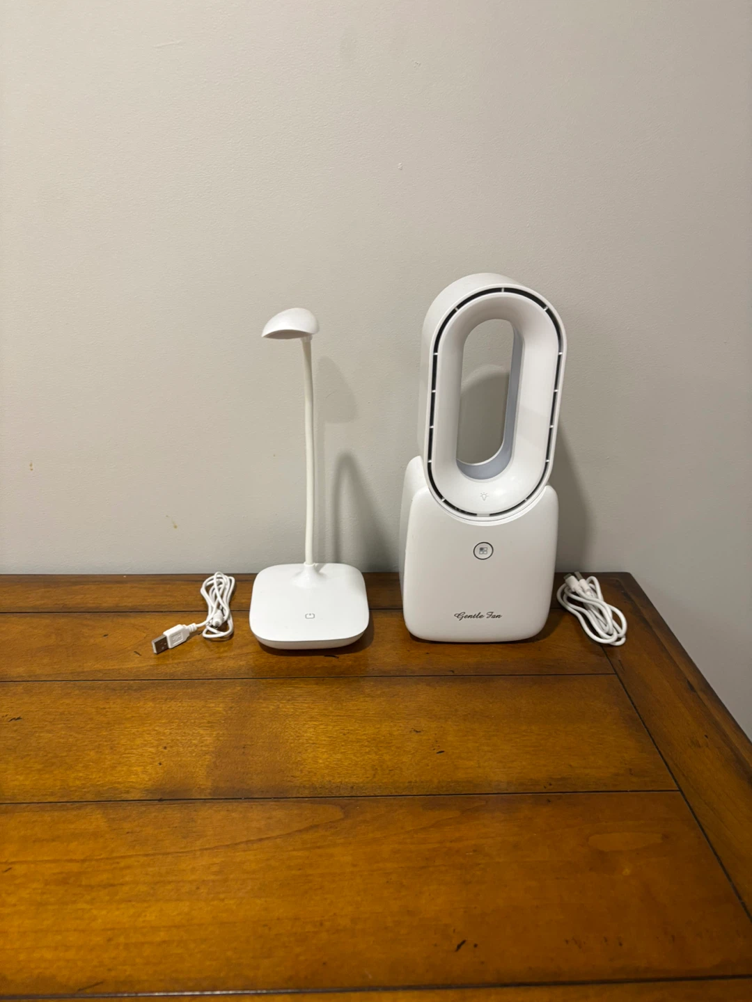 Gentle Fan and LED Desk Lamp Set