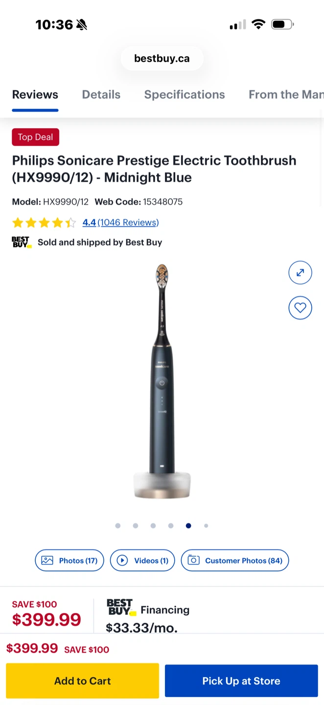 Philips Sonicare Prestige Electric Toothbrush HX9990/12 - photo 4