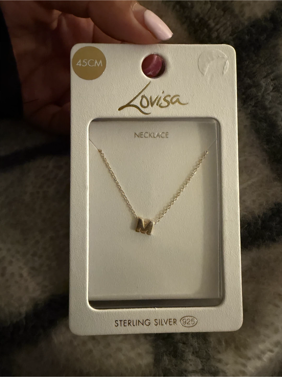 Lovisa Gold Plated Sterling Silver Bubble Letter M Necklace