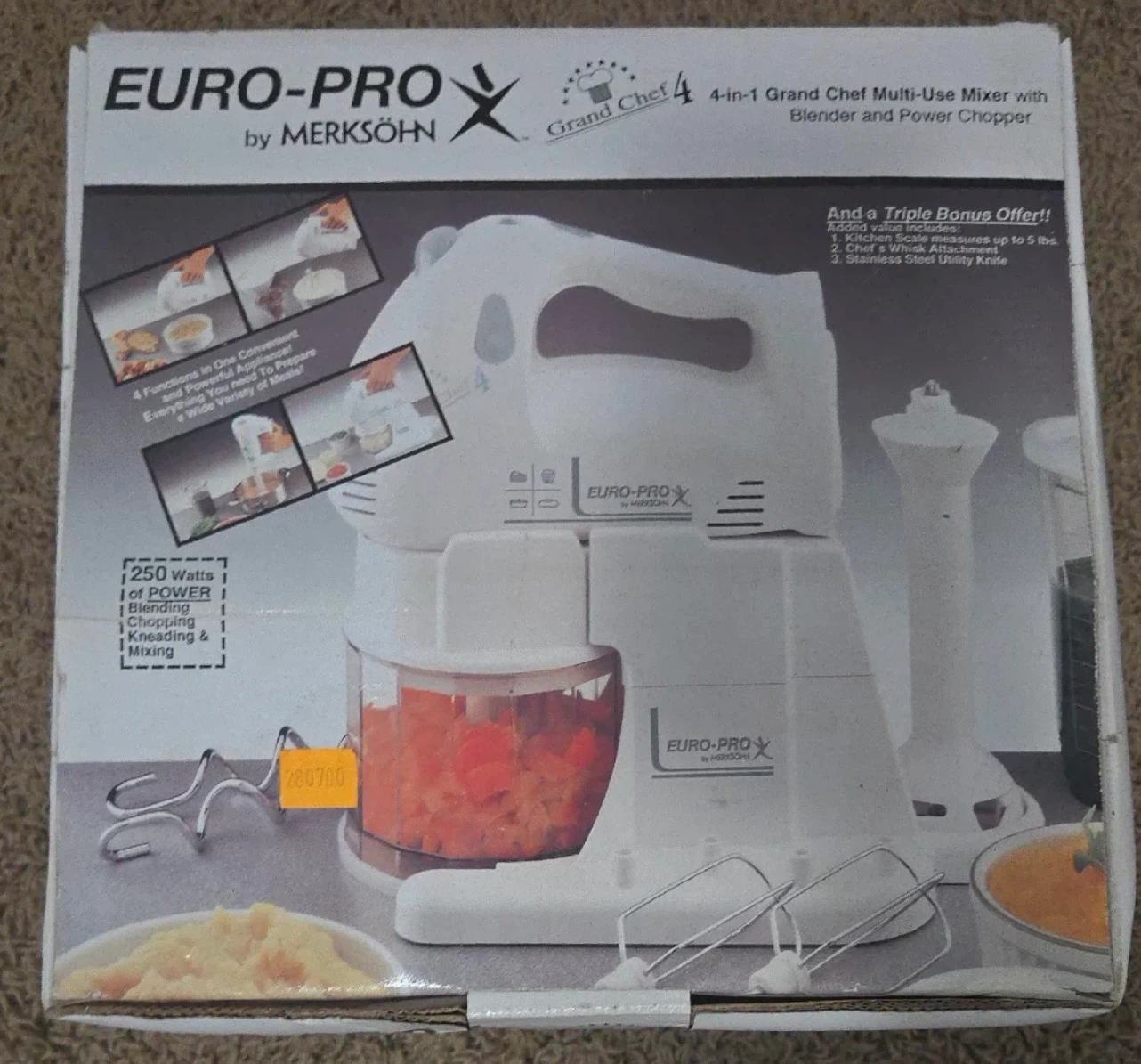 🌱 Brand New EURO-PRO X 4-in-1 Grand Chef Multi-Use Mixer - White