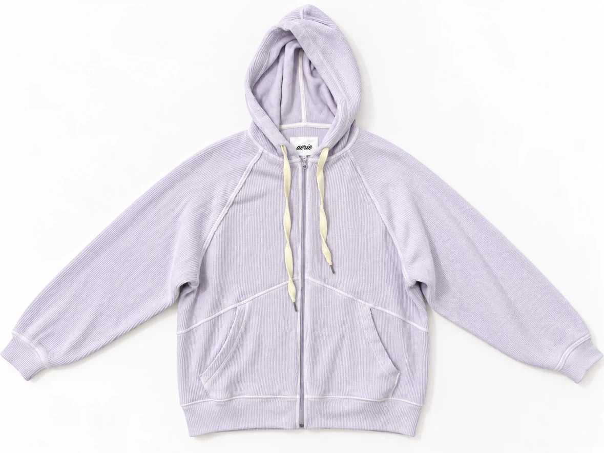 Aerie Waffle Knit Full-Zip Hoodie