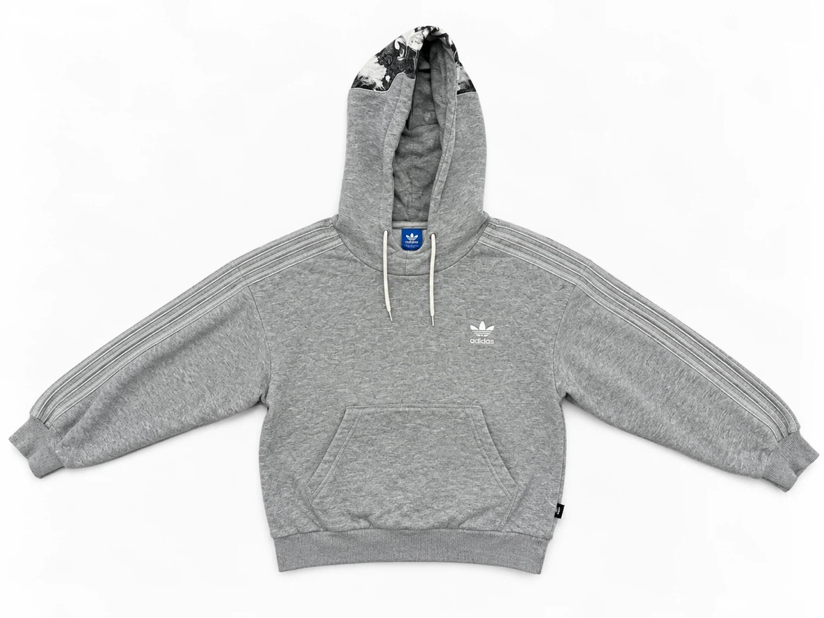 Adidas Originals Grey Hoodie size L fleece inside