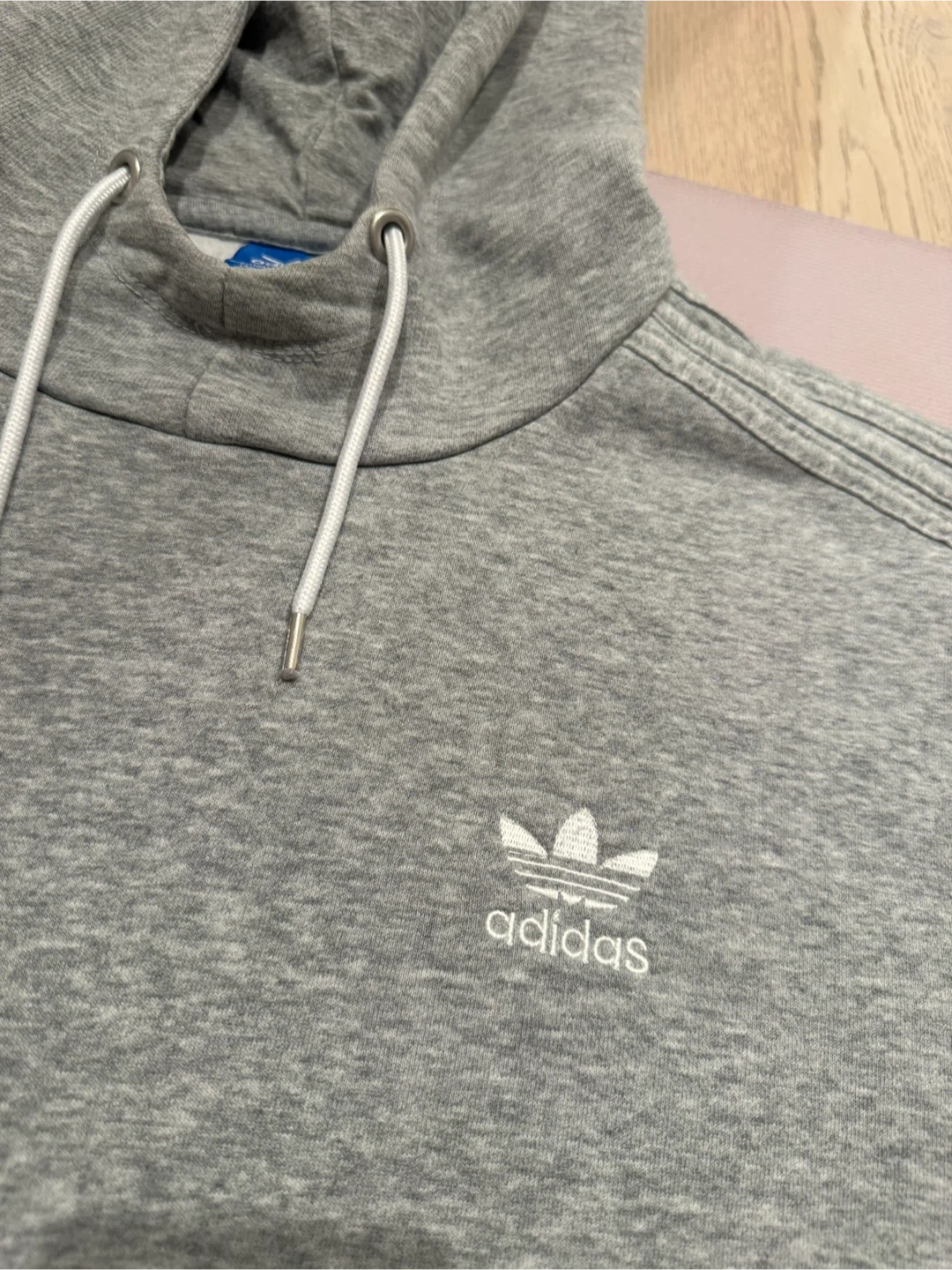 Adidas Originals Grey Hoodie size L fleece inside - photo 3