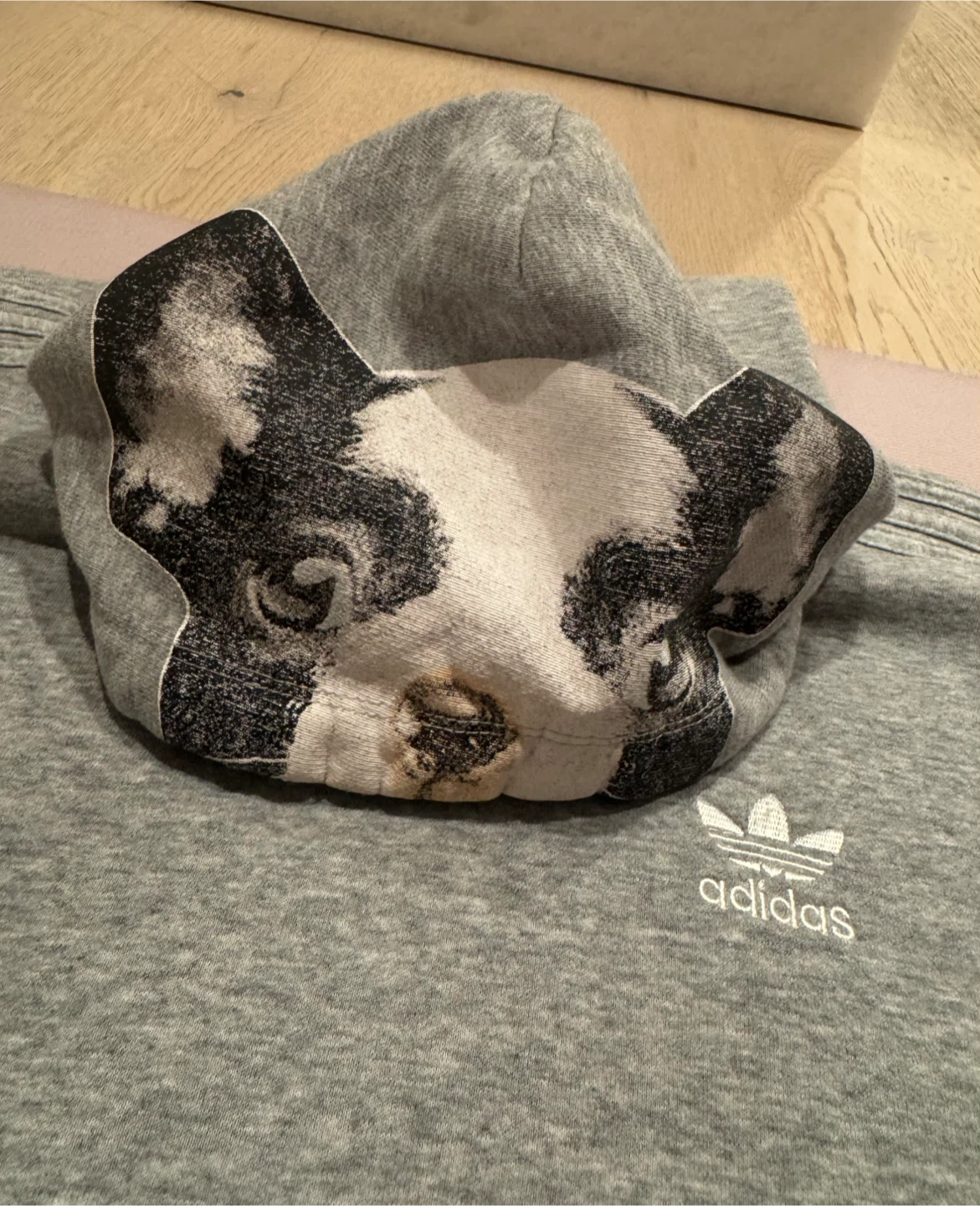Adidas Originals Grey Hoodie size L fleece inside - photo 4