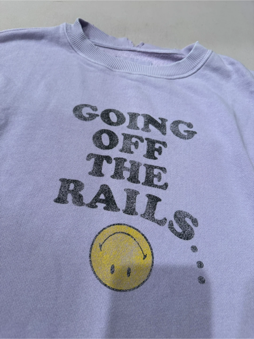 Aerie Going Off The Rails Graphic Sweatshirt - Lavender - photo 3