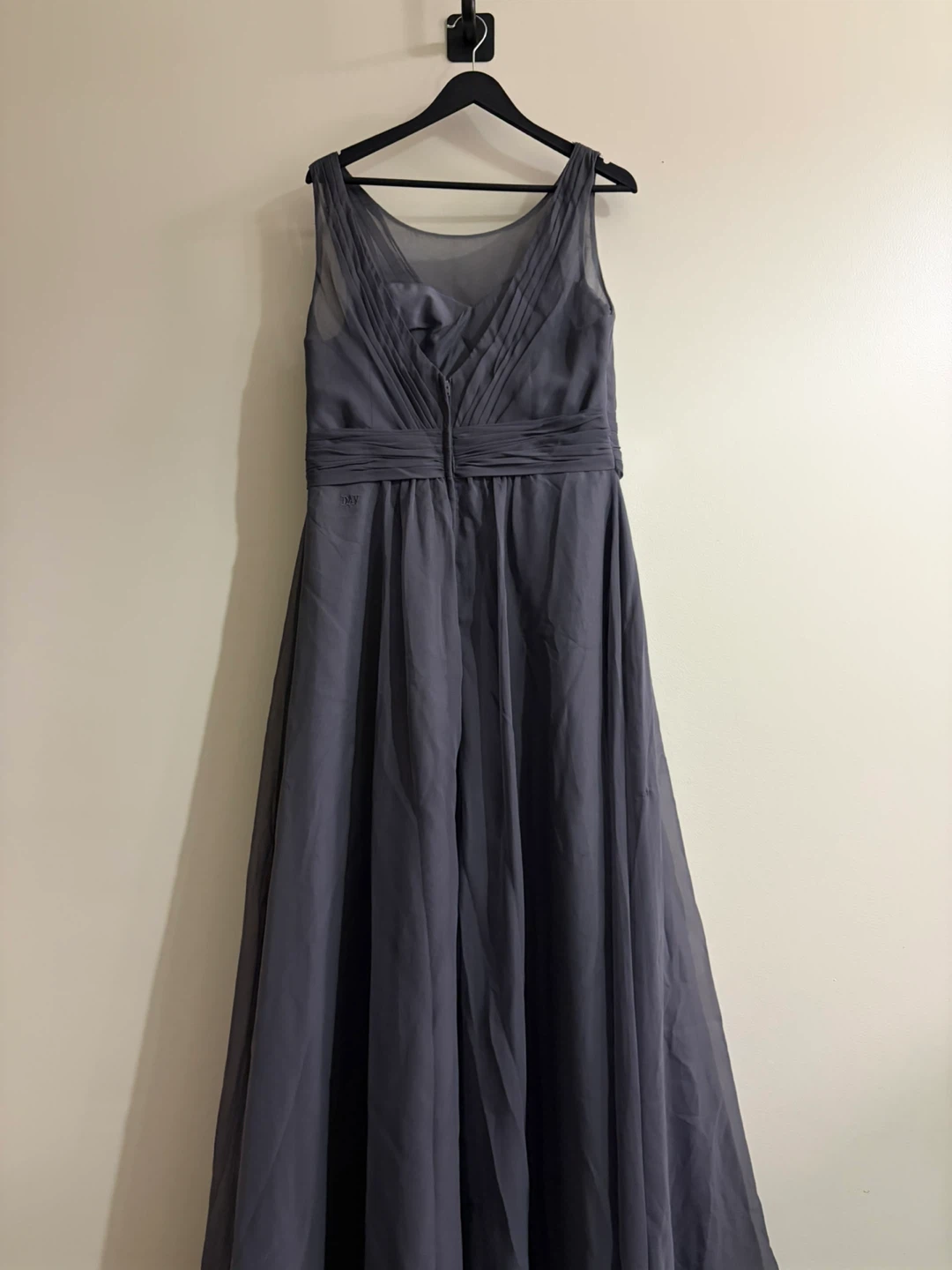 DaVinci Charcoal Gray sleeveless Chiffon Maxi dress size 16 - photo 3
