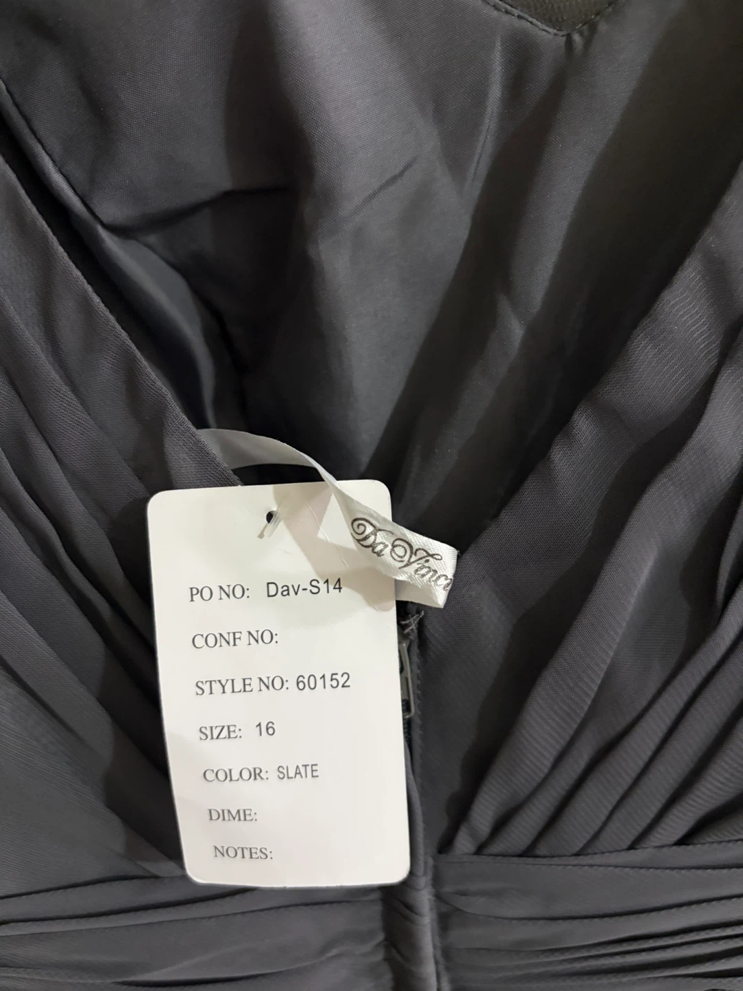 DaVinci Charcoal Gray sleeveless Chiffon Maxi dress size 16 - photo 4