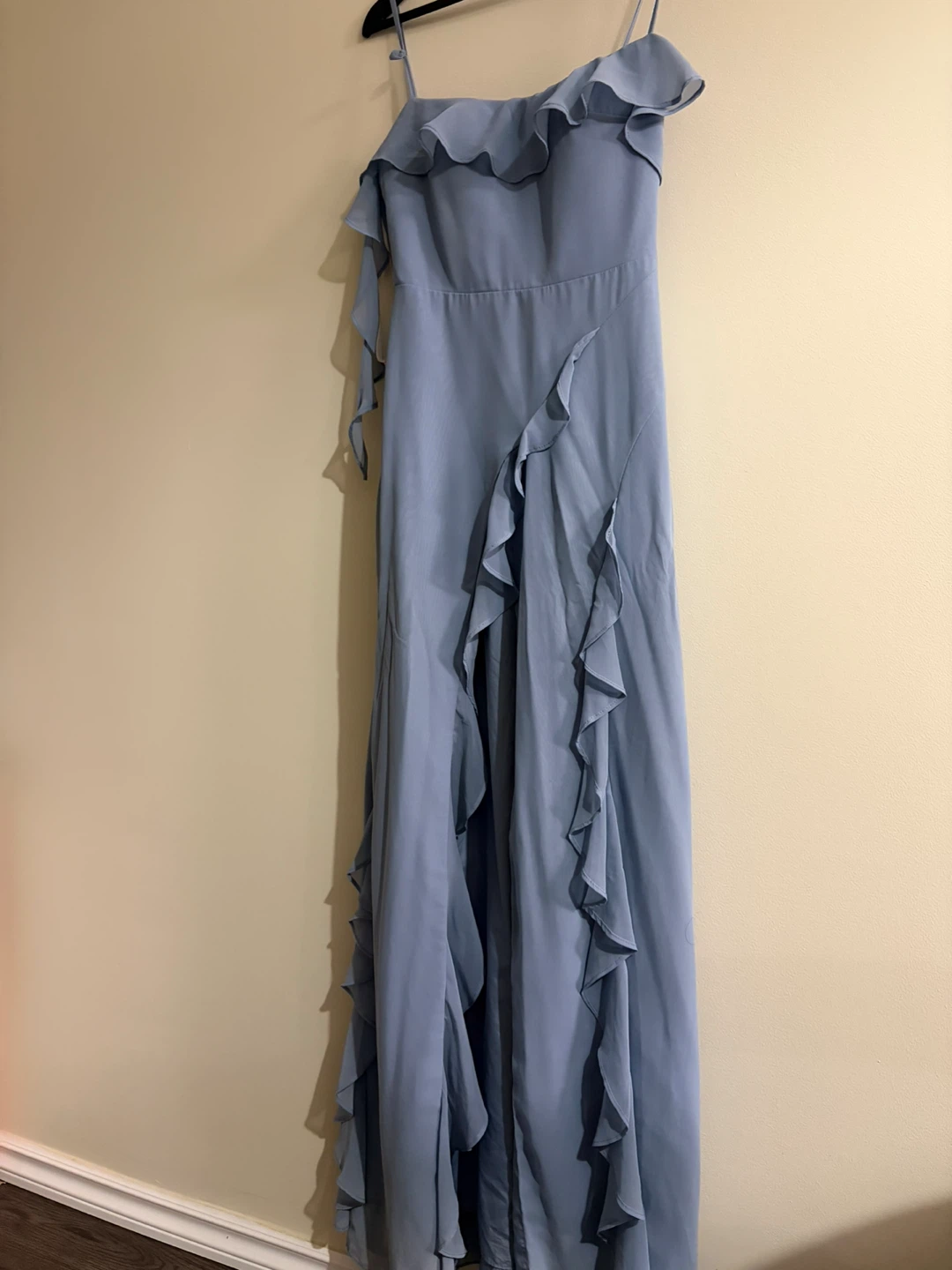 Azazie -Blue Ruffled Maxi Dress - photo 4