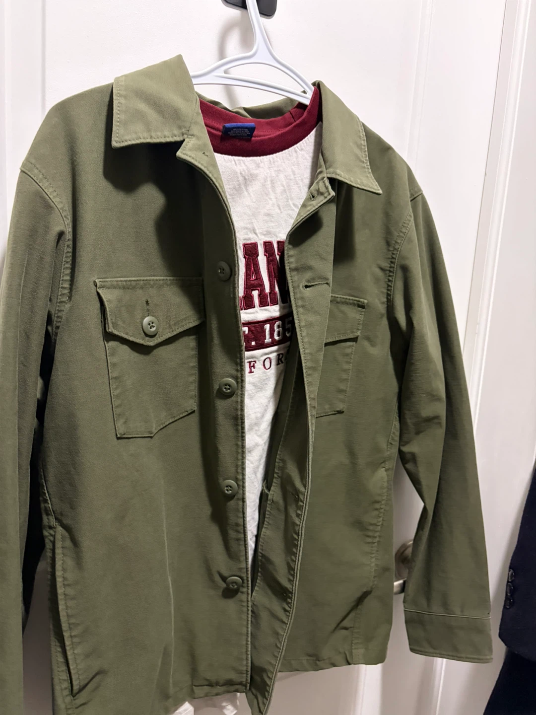 Olive Green Utility Shirt Jacket