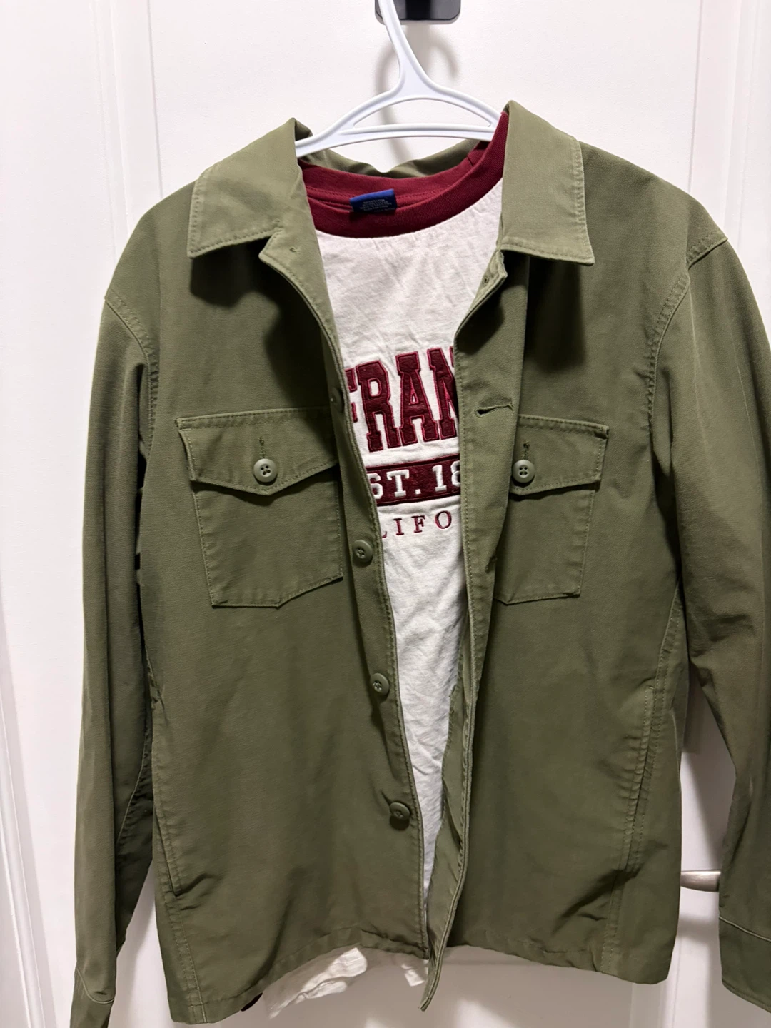 Olive Green Utility Shirt Jacket - photo 2