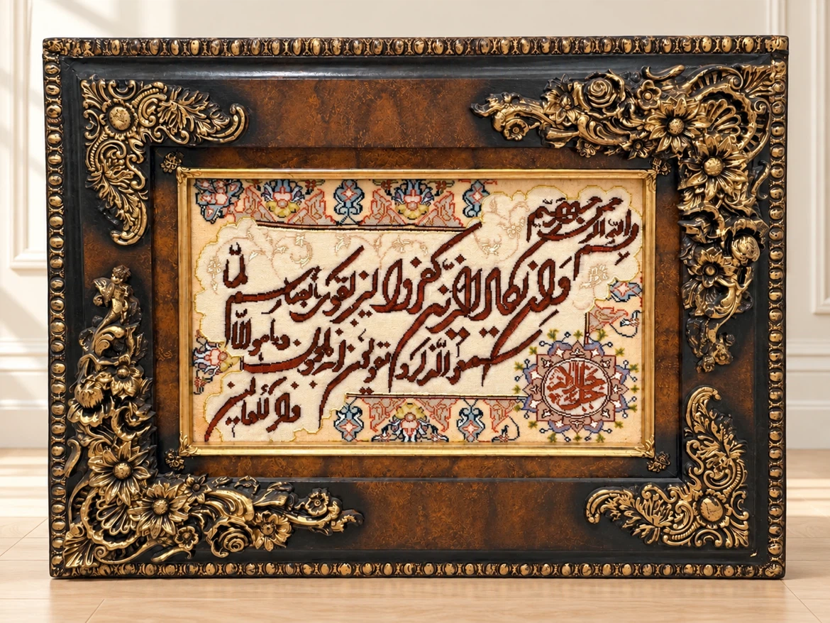 Ornate Framed Arabic Calligraphy Wall Art