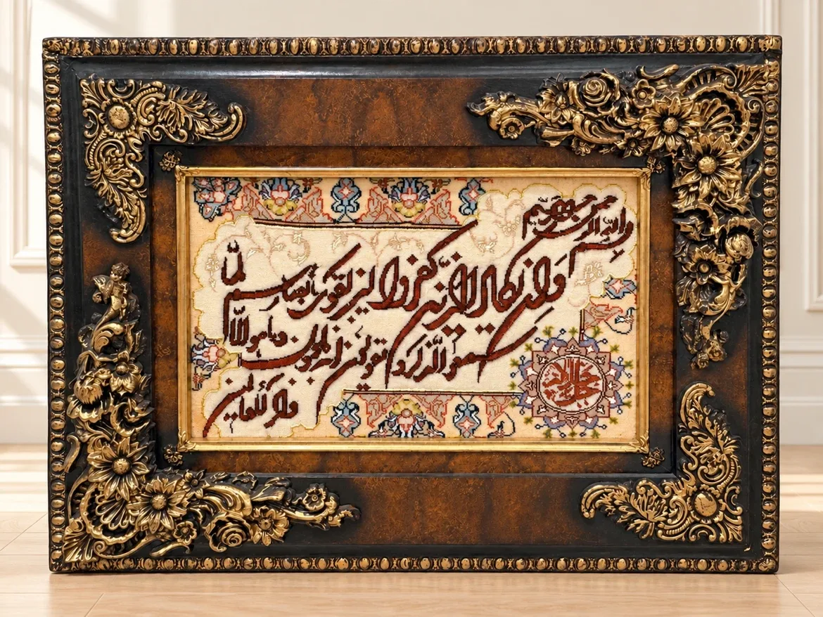 Ornate Framed Arabic Calligraphy Wall Art