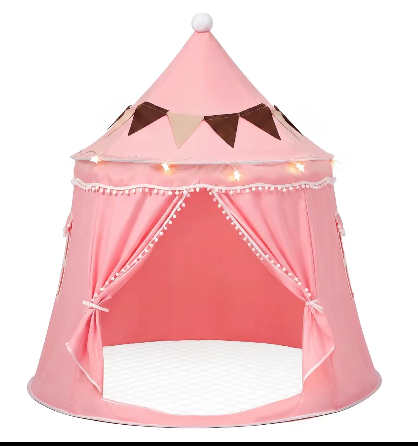 Pink Kids Play Tent with Star Lights