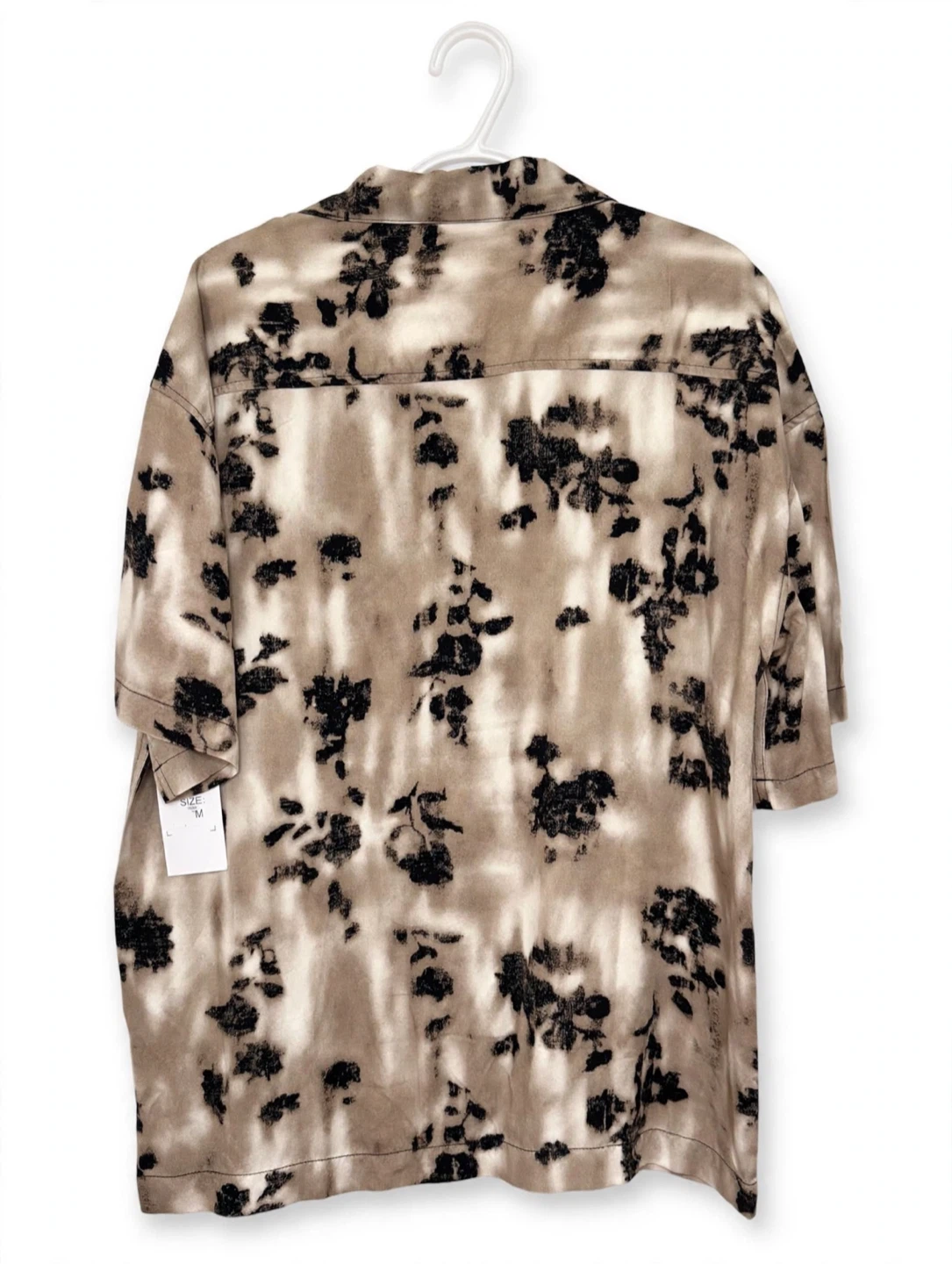 Urban Man Tie-Dye Button Up Shirt - Size M - Beige / Black - photo 2