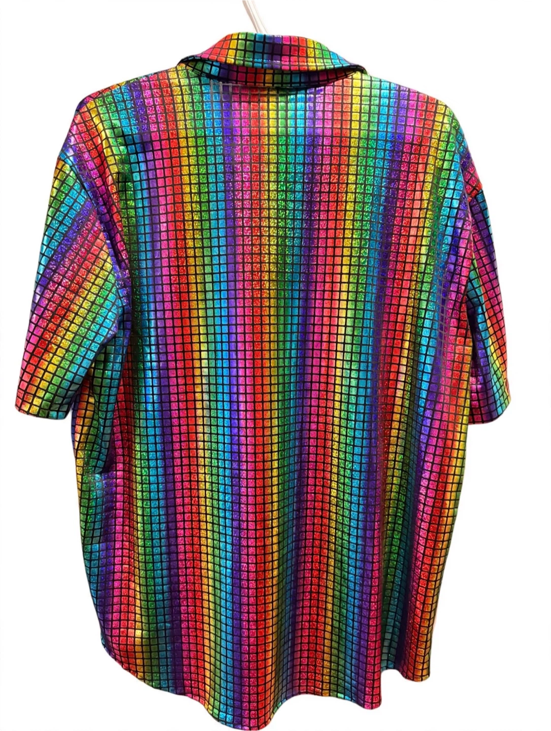 Rare Rainbow Disco Shirt - Metallic Glitter Grid - - photo 2