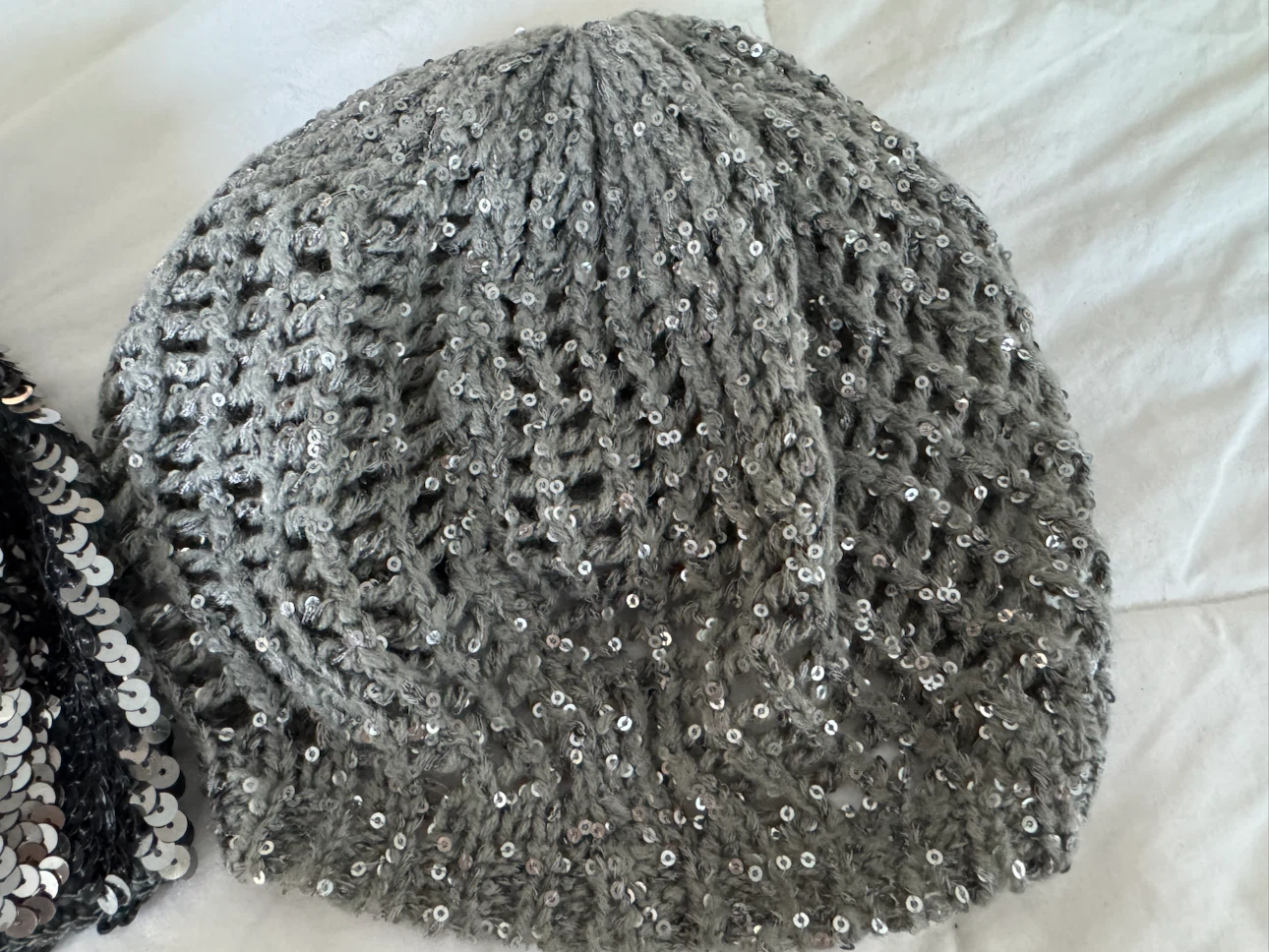 2 Brand New Ladies Winter Bennie Hats, silver in colour NEW - photo 4