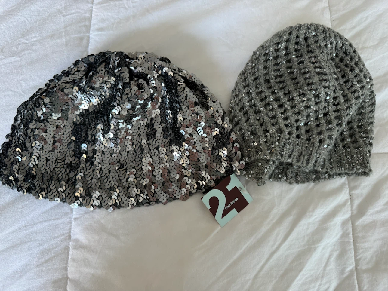 2 Brand New Ladies Winter Bennie Hats, silver in colour NEW - photo 5