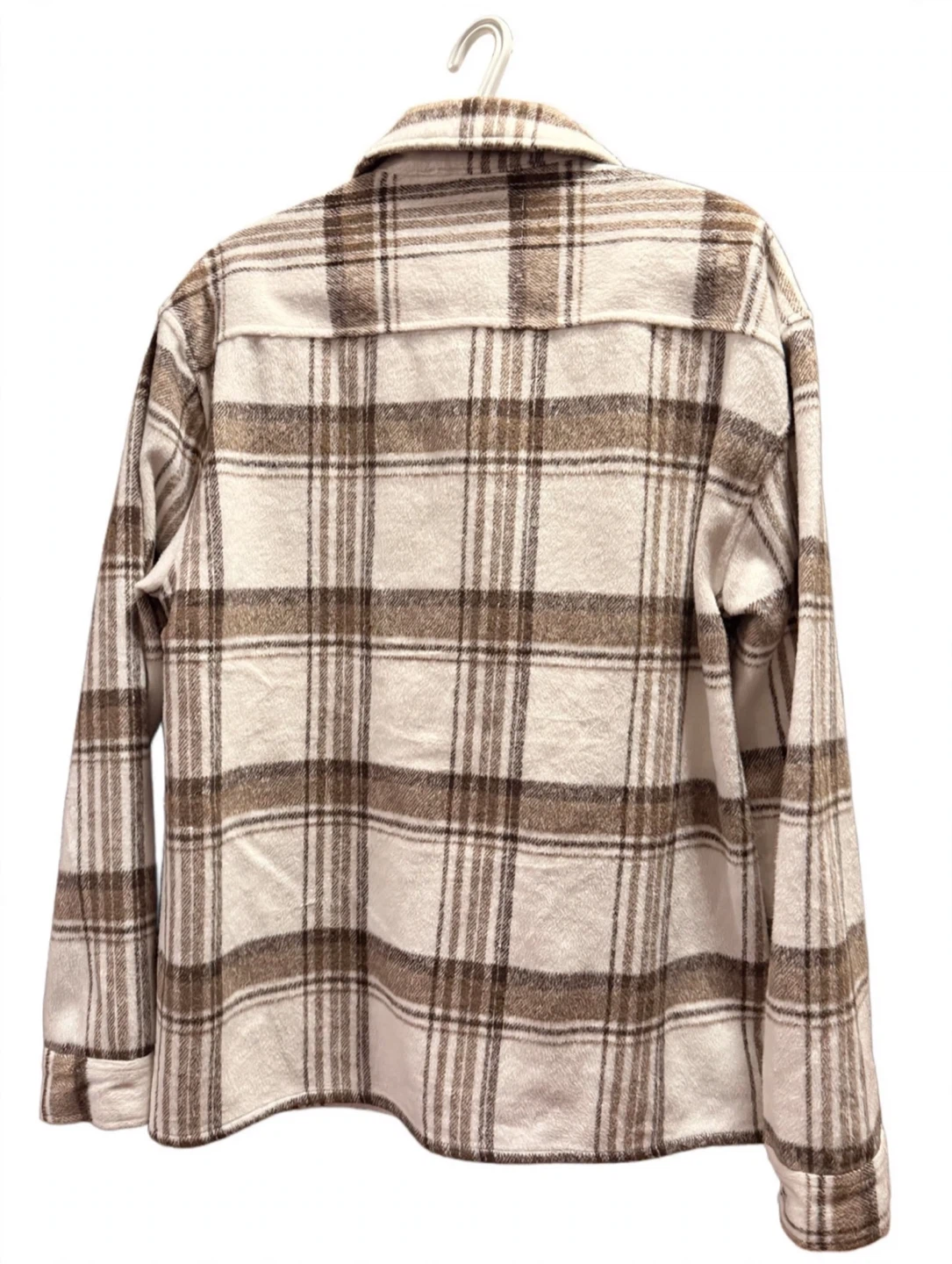 Urban Man Plaid Shacket M - Beige/Brown Flannel - photo 2