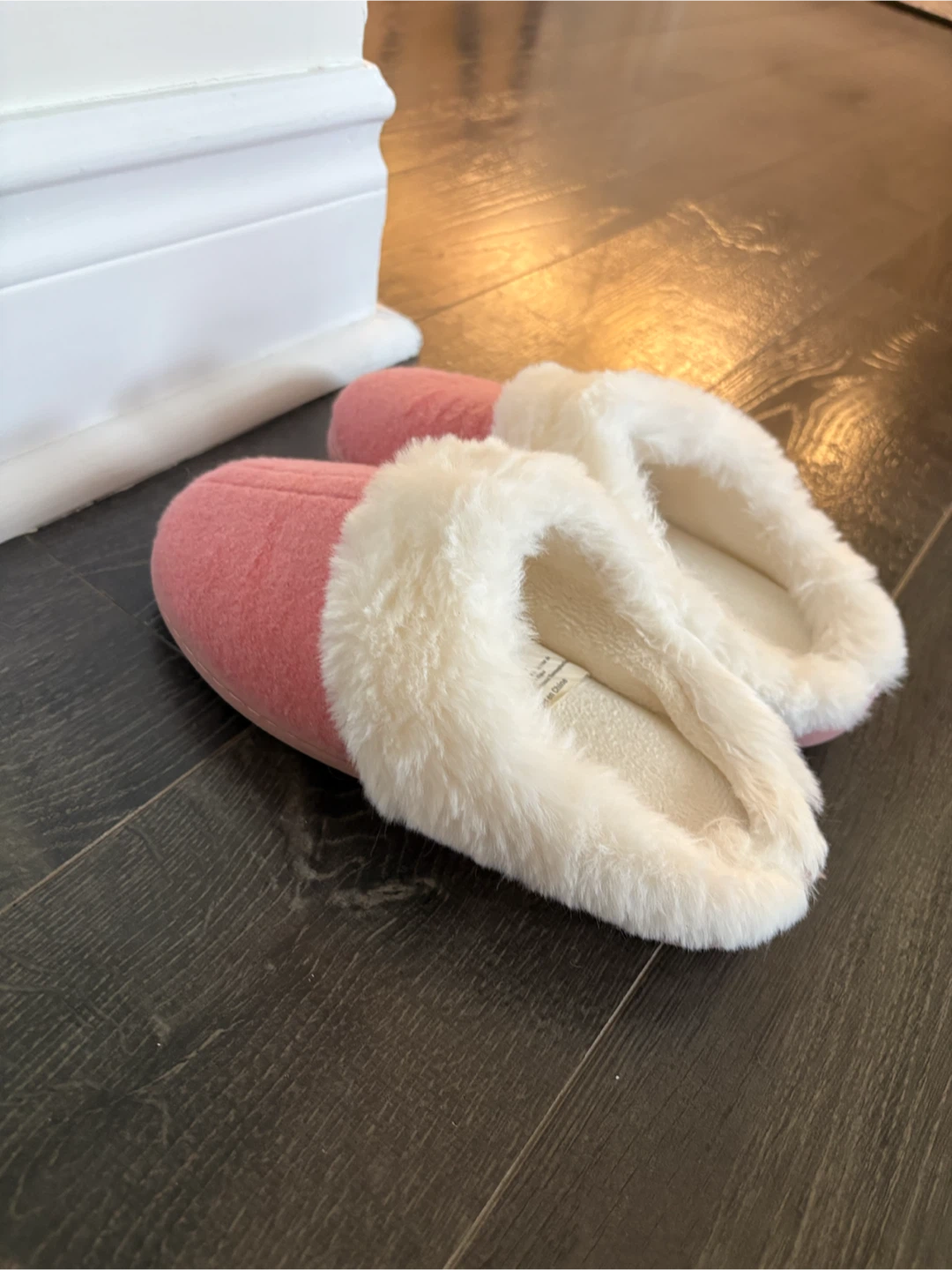 Pink Faux Fur Lined Slippers
