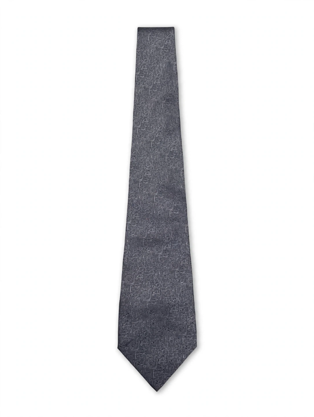 Men's Gray Textured Necktie - Formal Business Tie