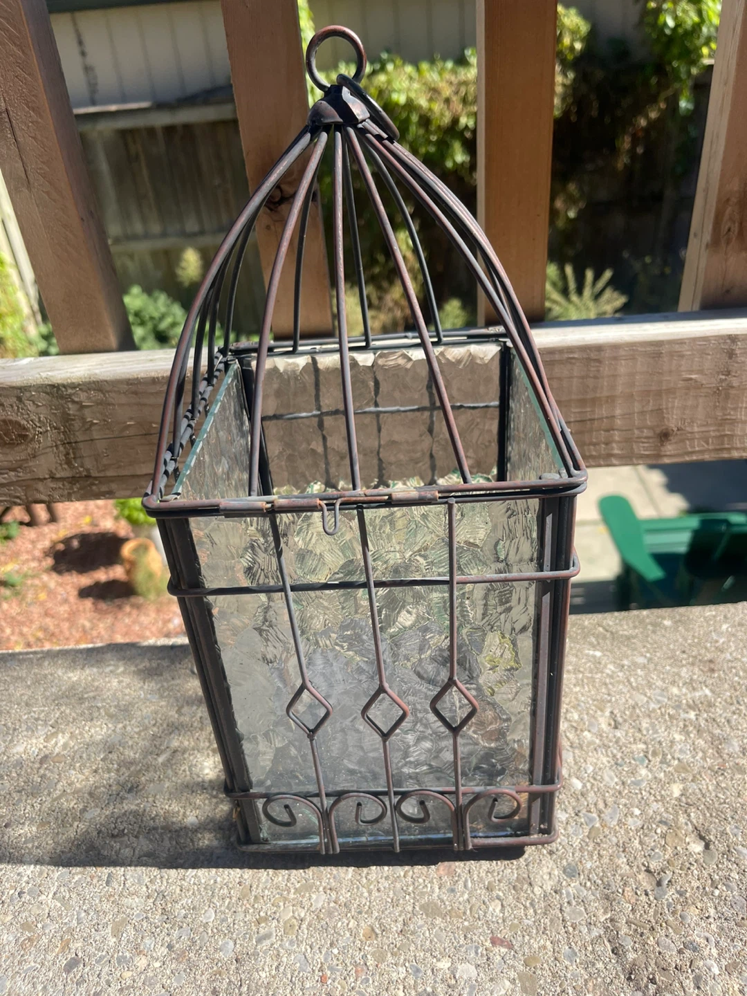 Decorative Metal and Glass Lantern