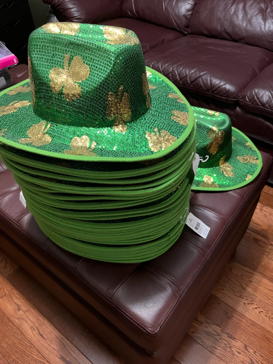 NEW Cowboy Hats $10 each Green Sequin Shamrock - photo 2