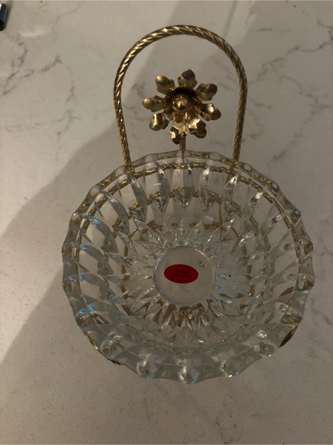Europa Crystal Bowl with Gold Tone Holder