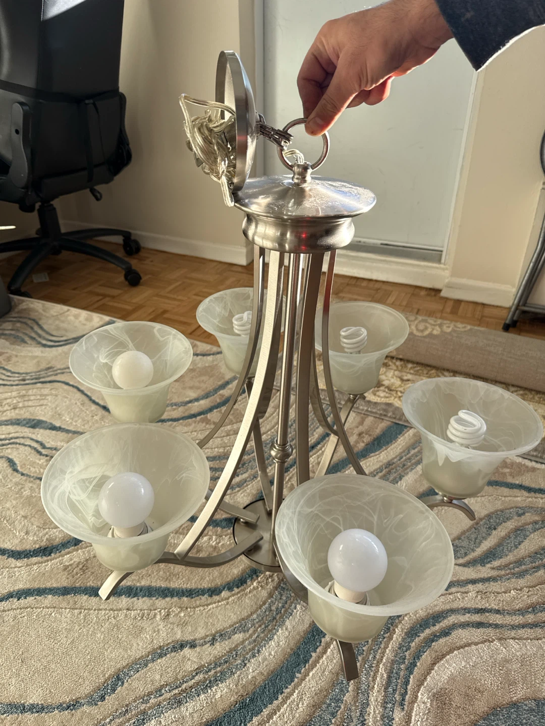 5-Light Brushed Nickel Chandelier - photo 2