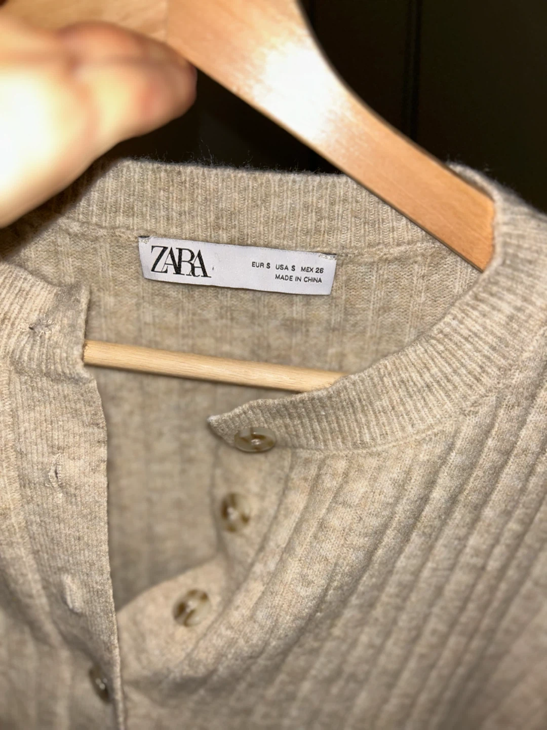 Zara oversized henley button sweater size S - photo 3