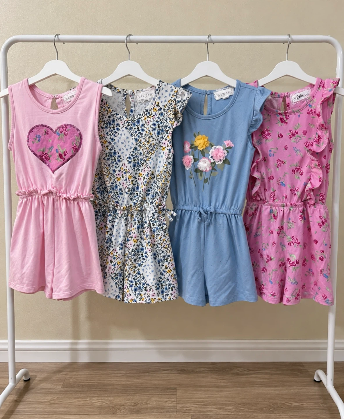 Set of 4 btween girls rompers