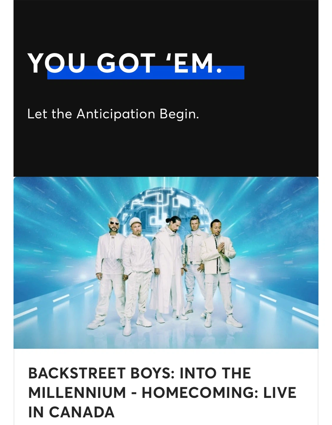 Backstreet Boys Into the Millennium Concert Ticket