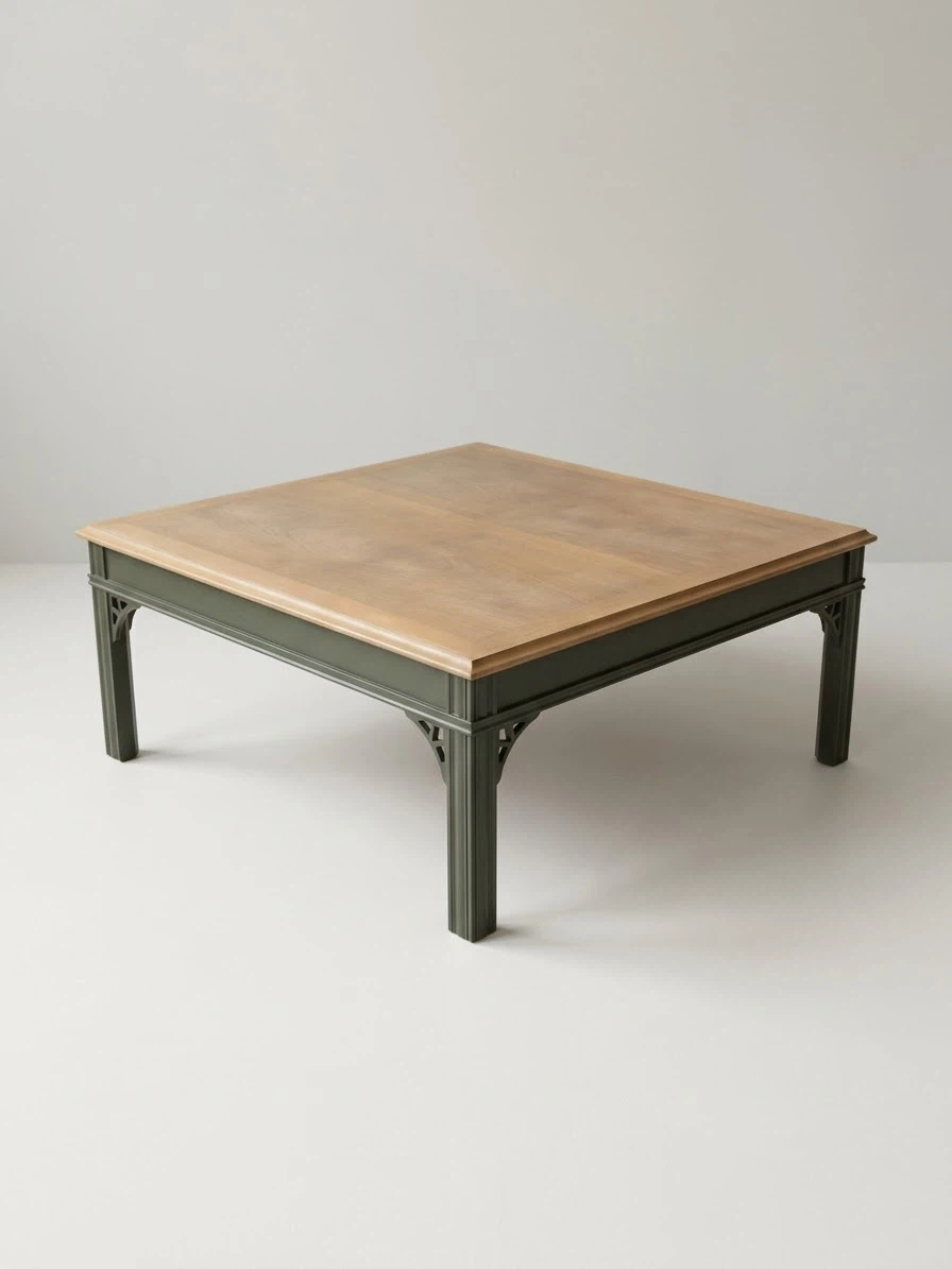 Square wooden coffee table