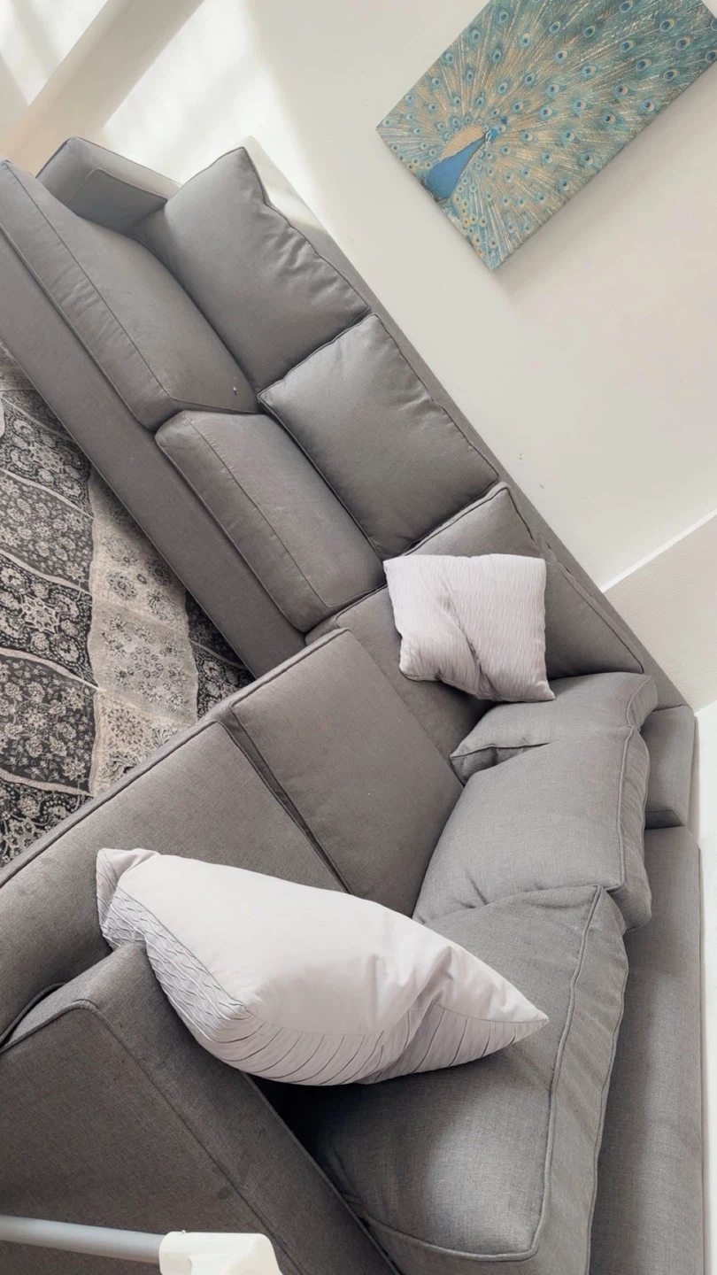 Grey L-Shaped Sectional Sofa