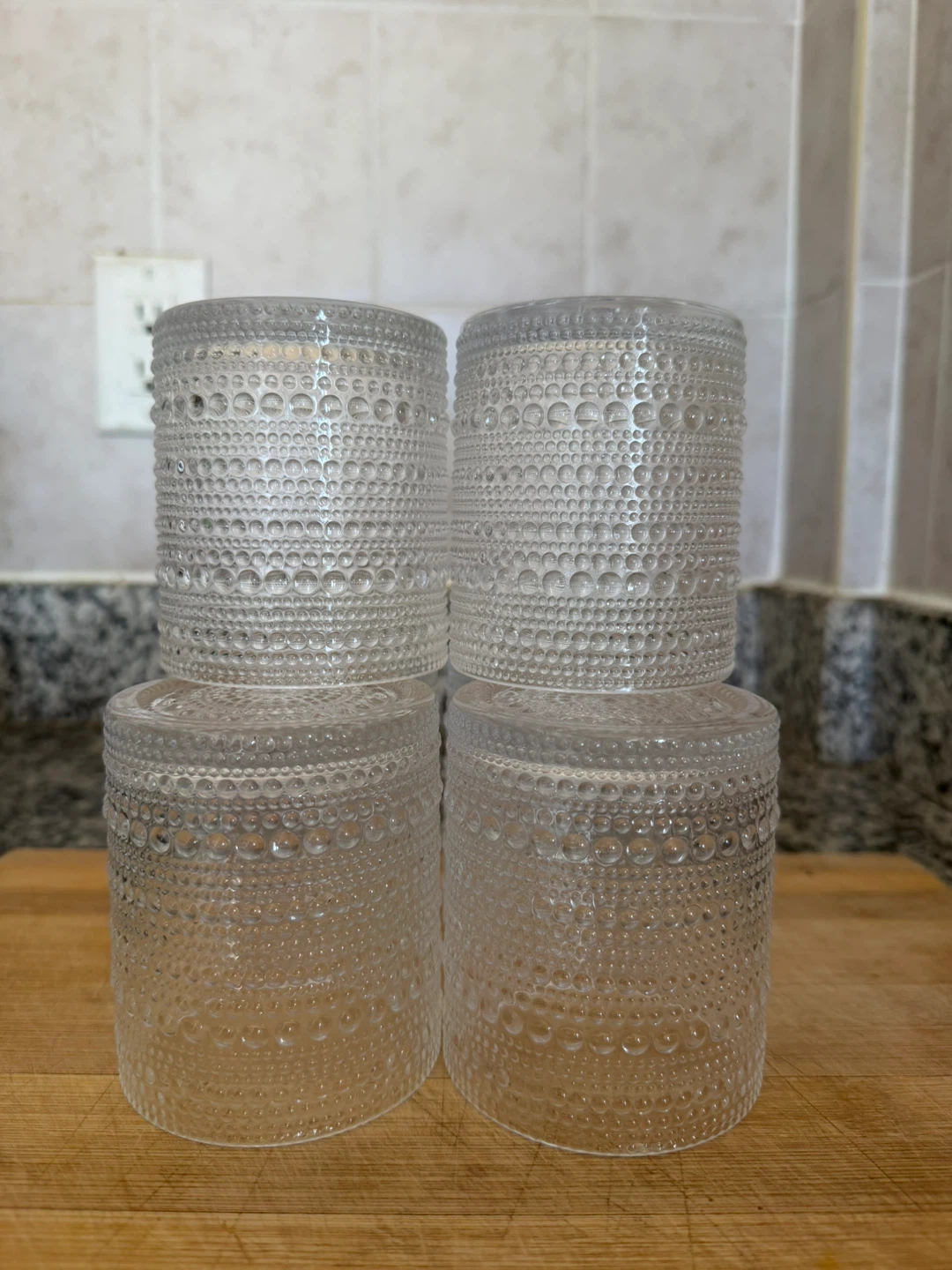 Set of 6 Textured Glass Tumblers