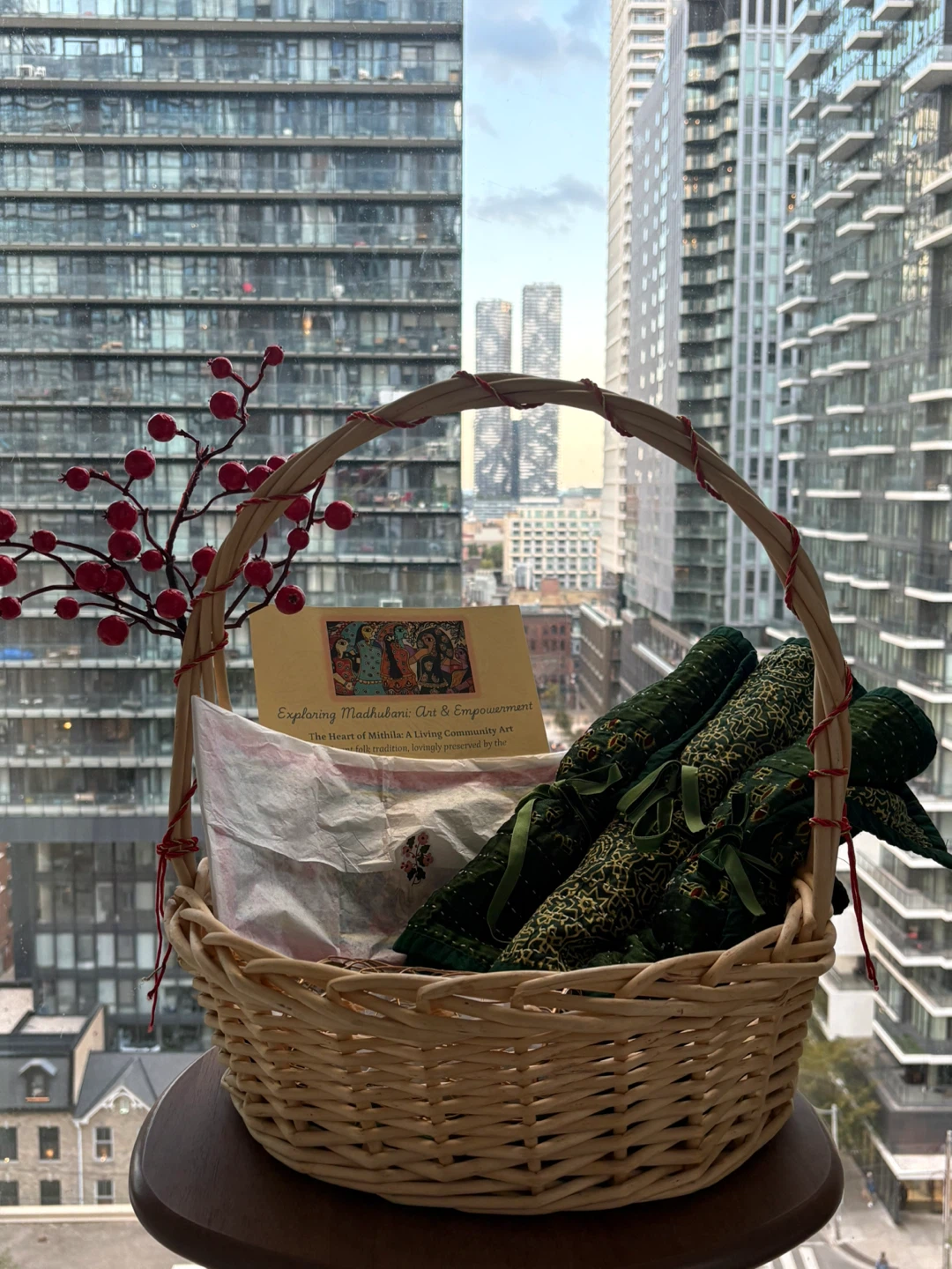Madhubani Art and Kantha Quilt Gift Basket - photo 2