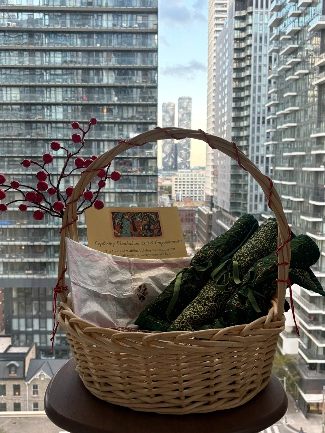 Madhubani Art and Kantha Quilt Gift Basket - photo 2