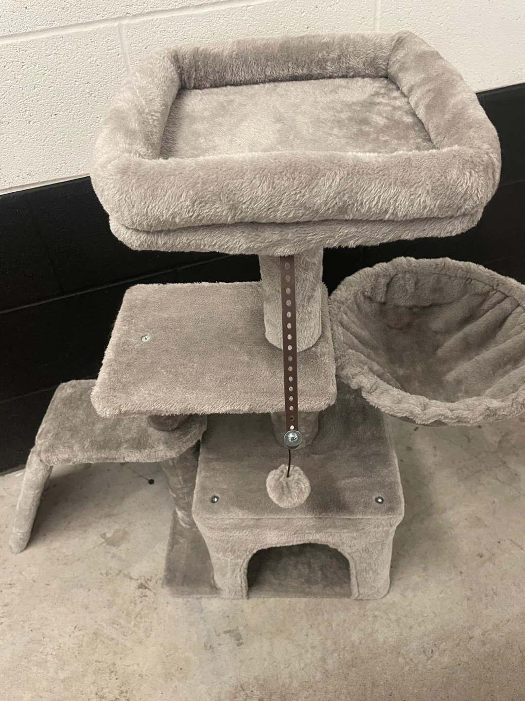 Plush Grey Cat Tree Tower