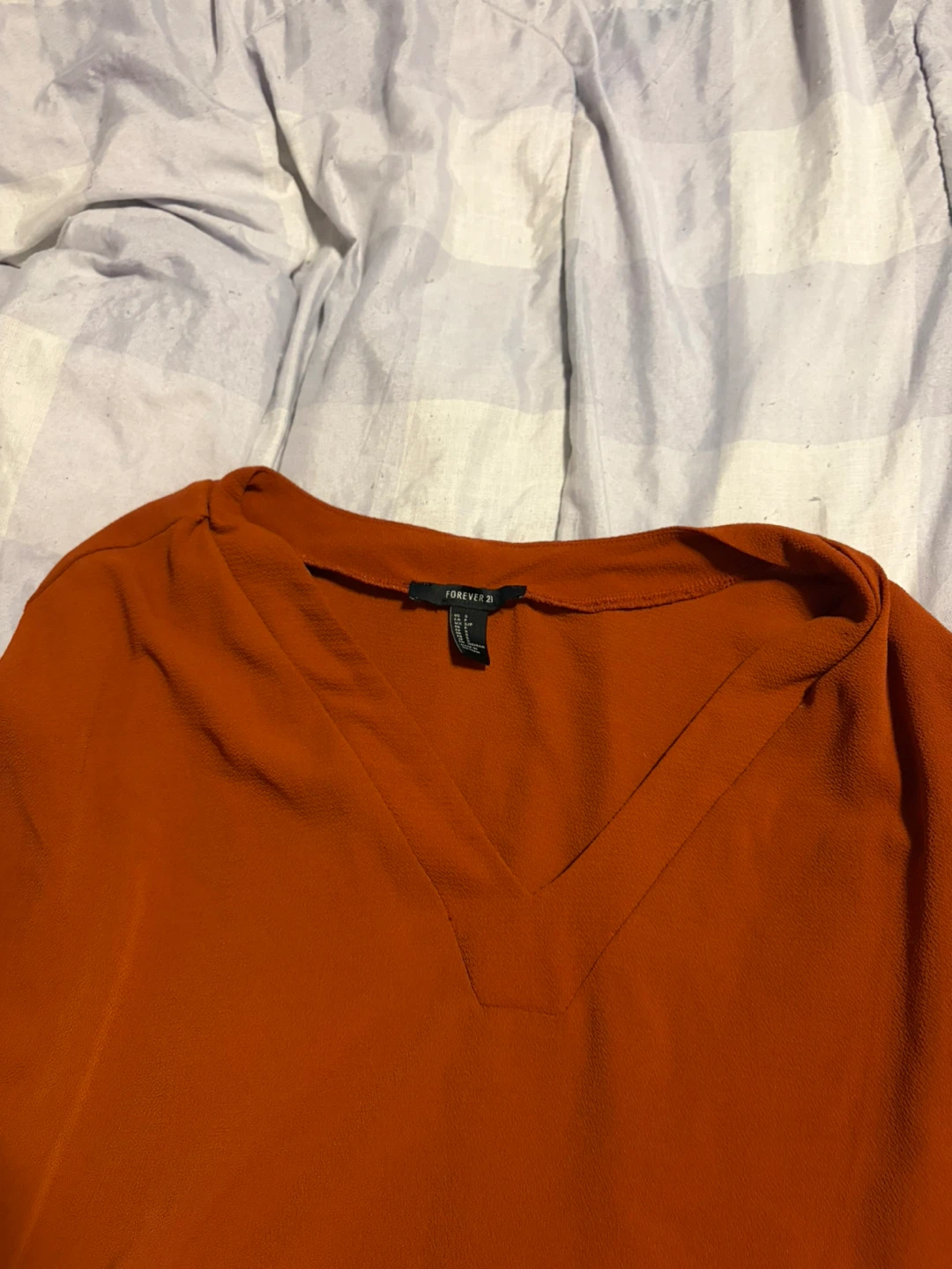 Forever 21 Rust Orange V-Neck Top - photo 2