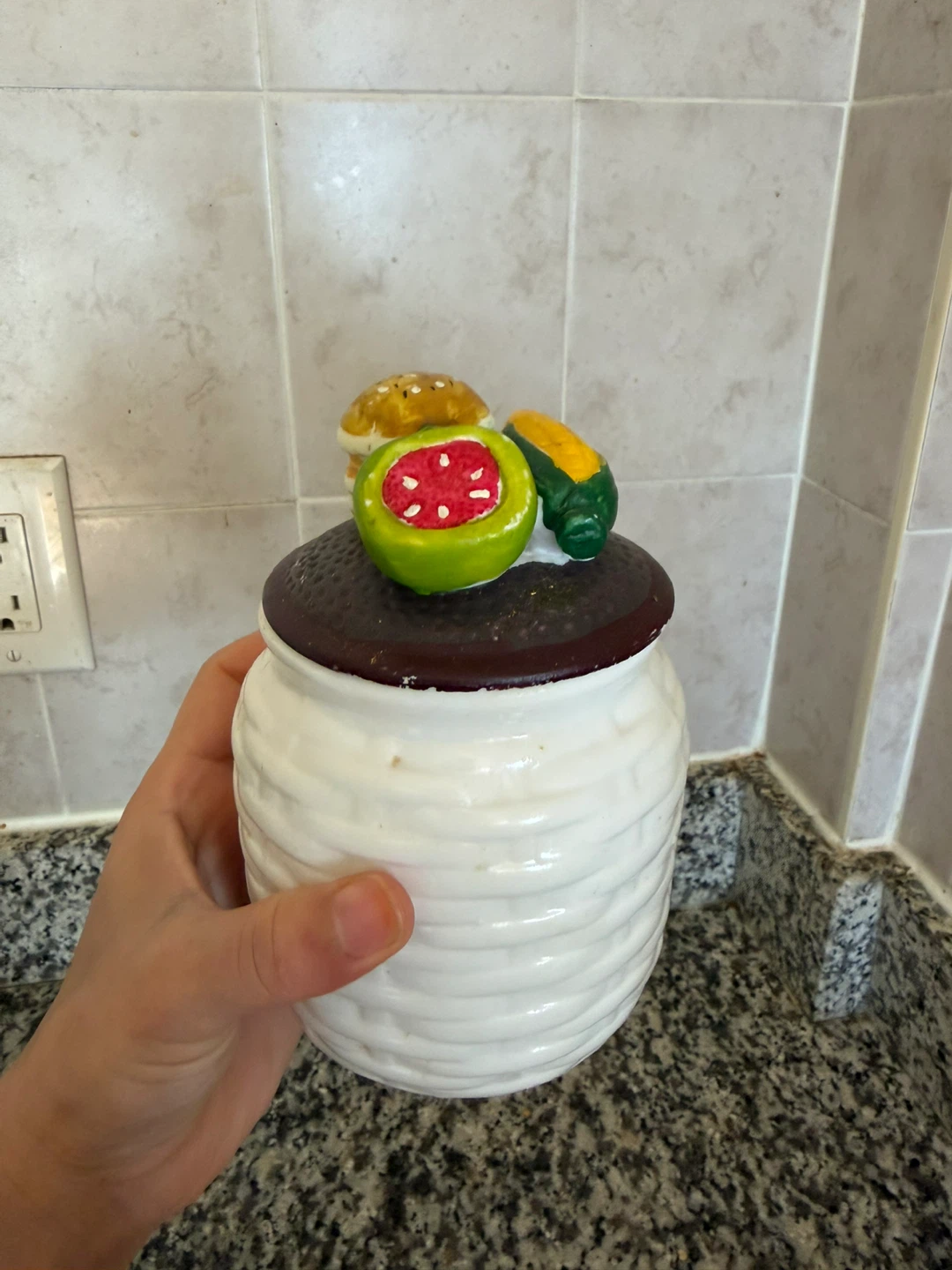 Decorative Food Themed Ceramic Storage Jar