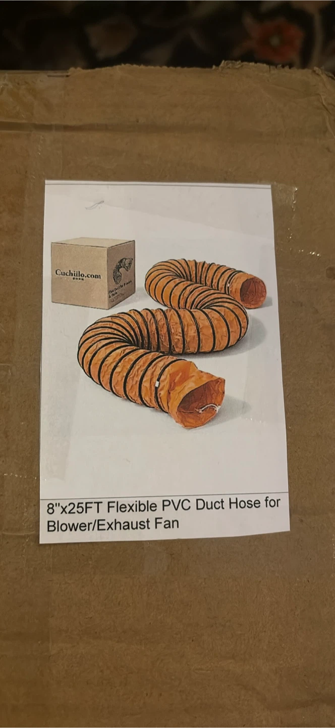 8 inch by 25 foot Flexible PVC Duct Hose