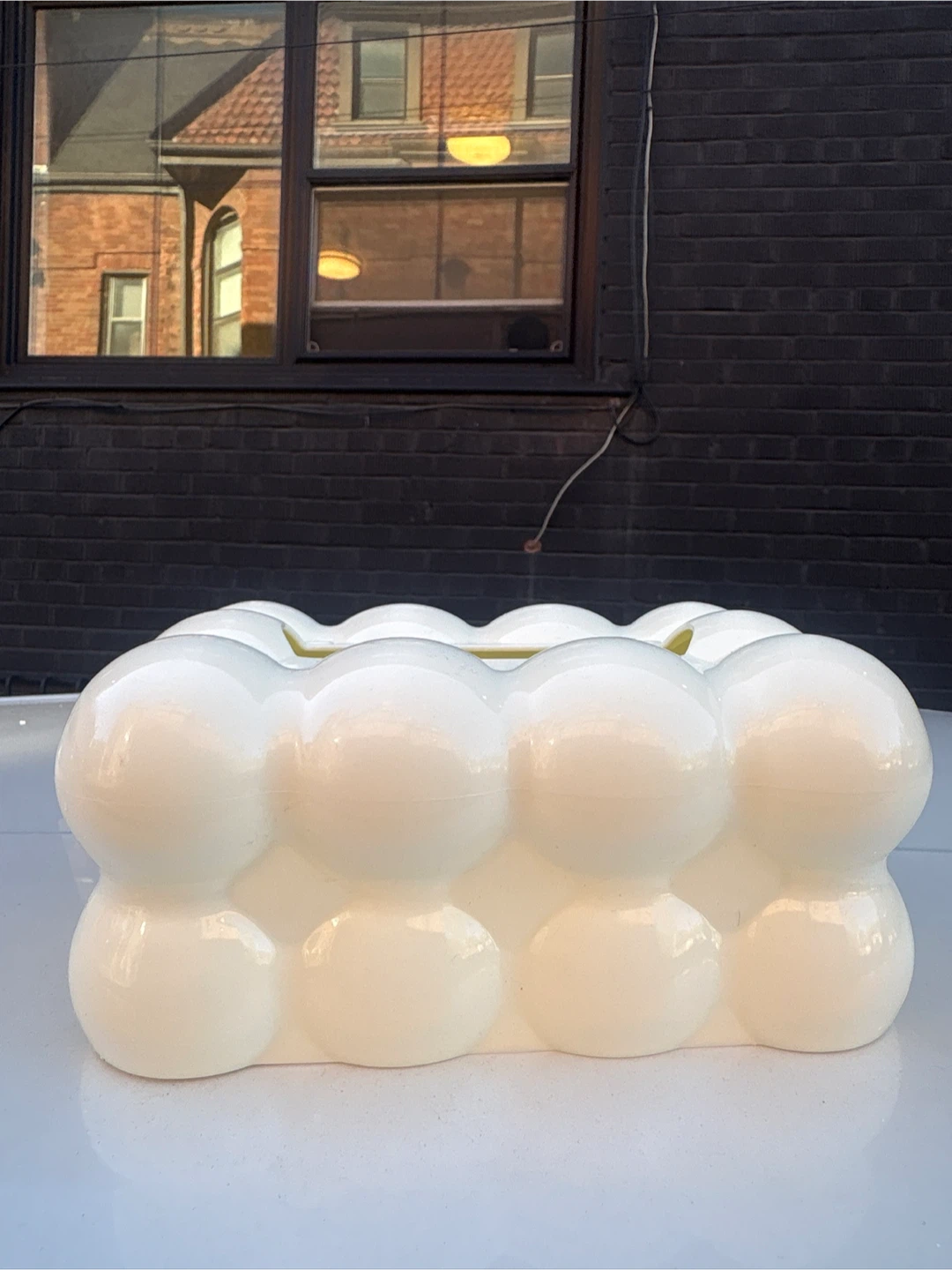 White Bubble Tissue Box Cover