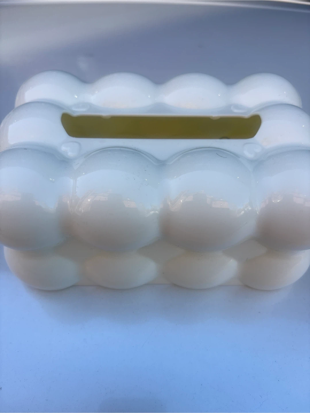 White Bubble Tissue Box Cover - photo 2