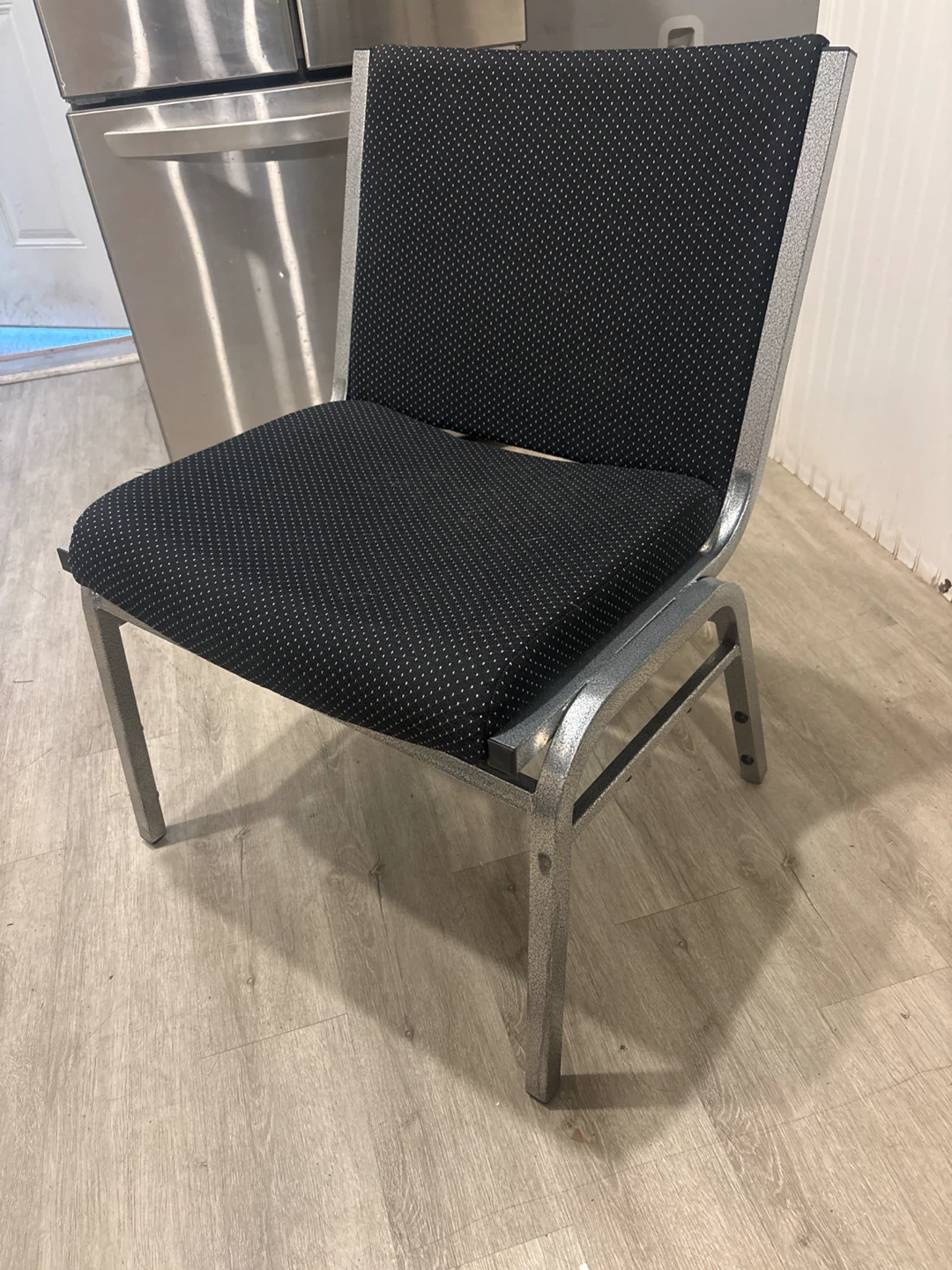Black and Silver Stackable Chair