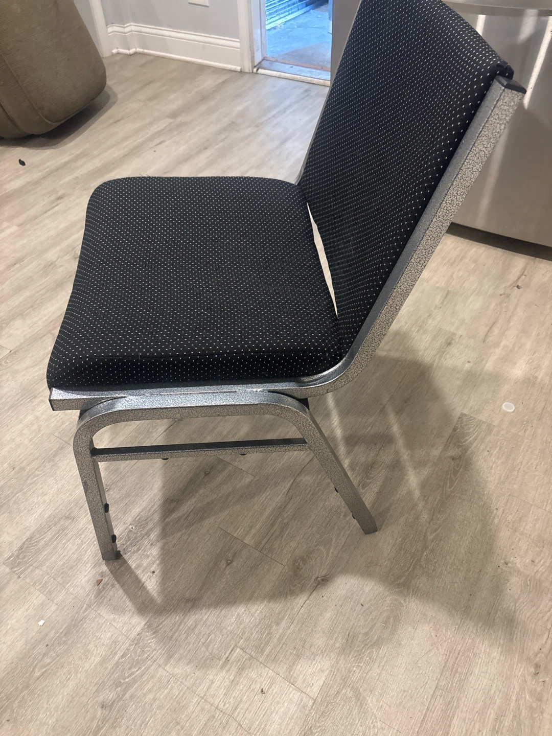 Black and Silver Stackable Chair - photo 2