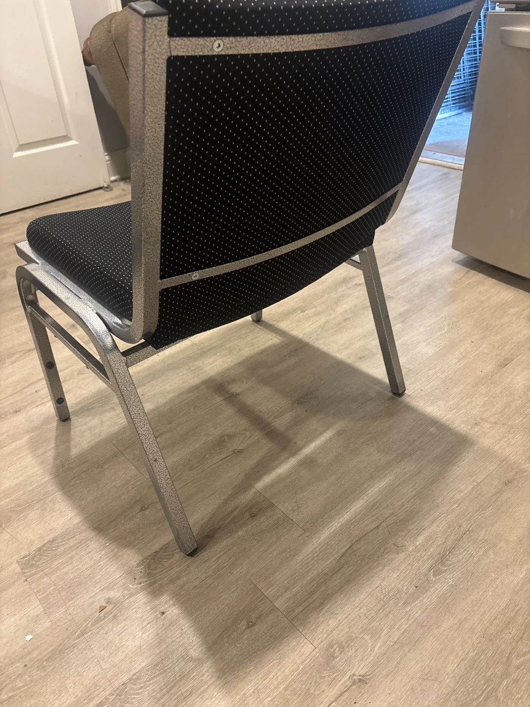 Black and Silver Stackable Chair - photo 3