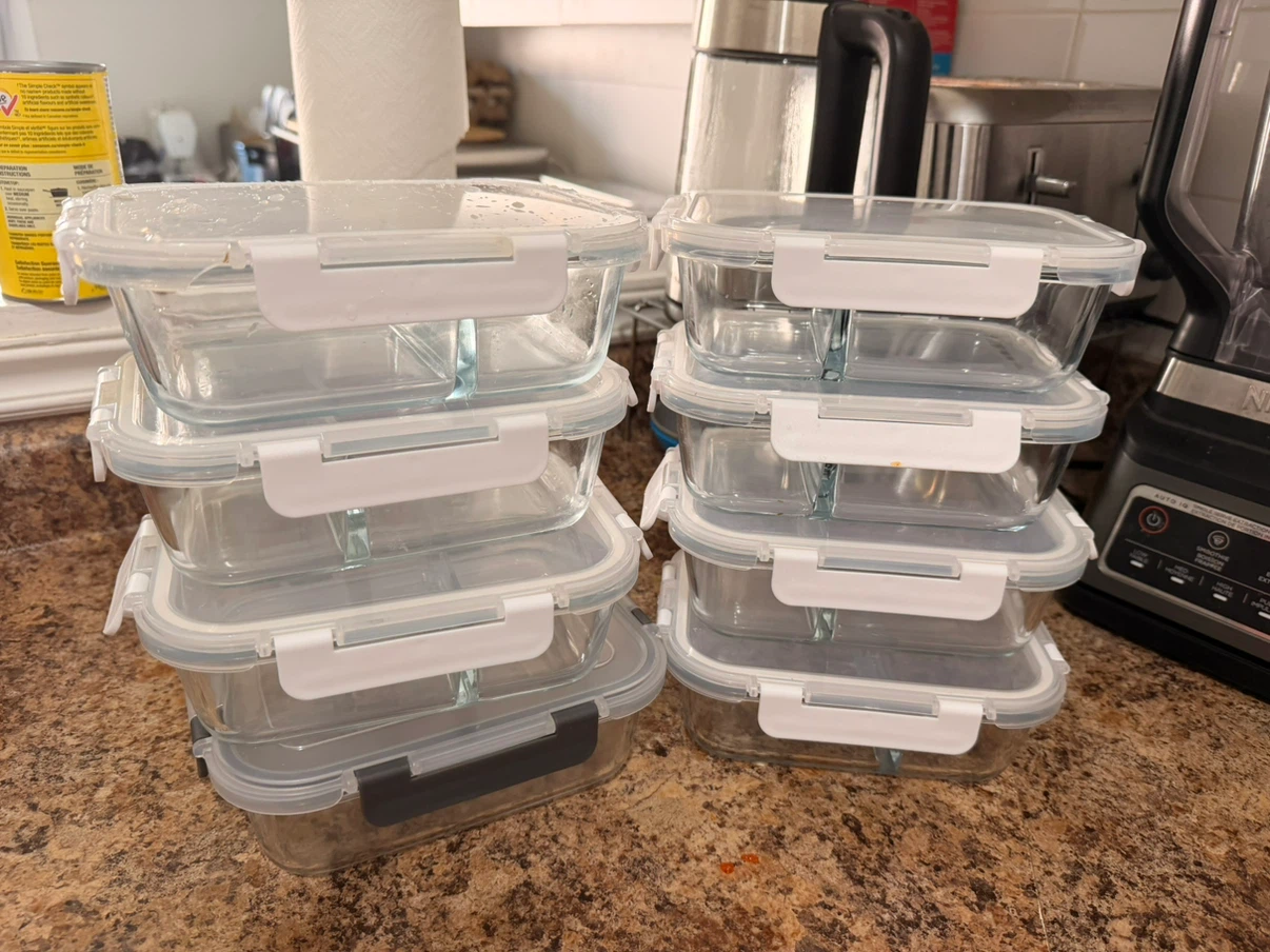 Set of 7 Glass Meal Prep Containers