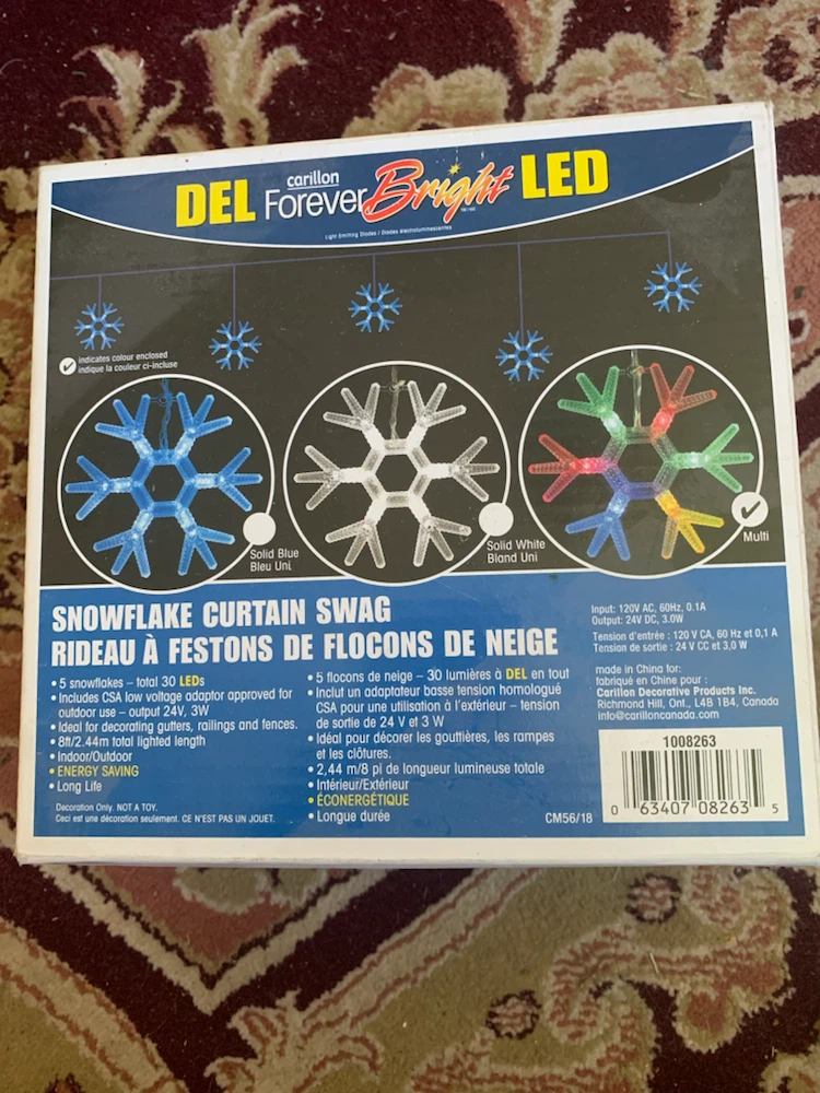 LED Snowflake Curtain Swag NEW