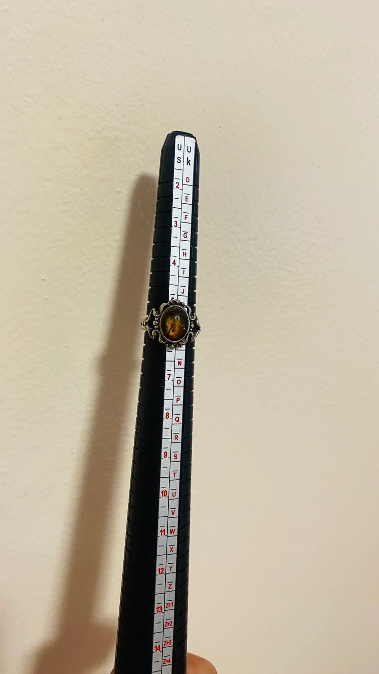 Vintage amber 9.25 sterling ring size 6 - photo 4