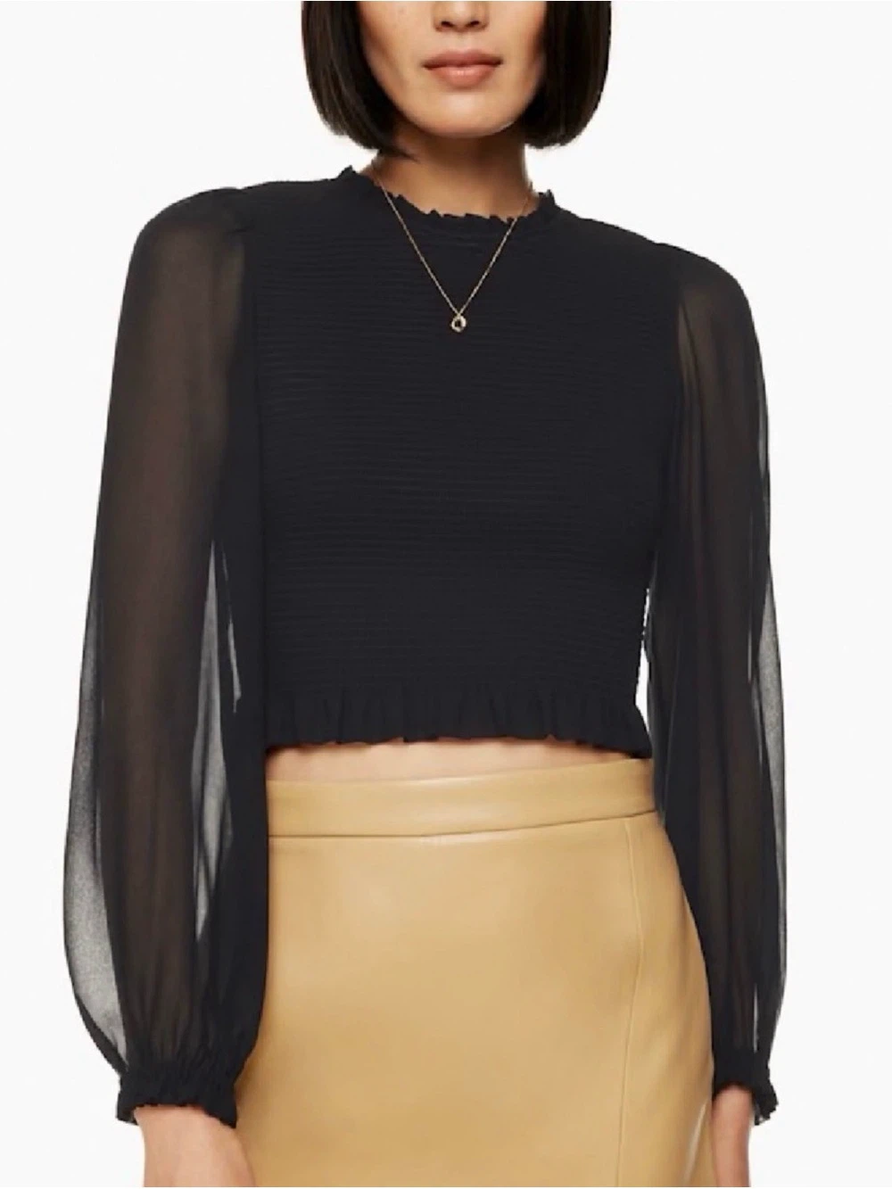 Aritzia Wilfred Tempest Blouse, Size M, Black Color - photo 3